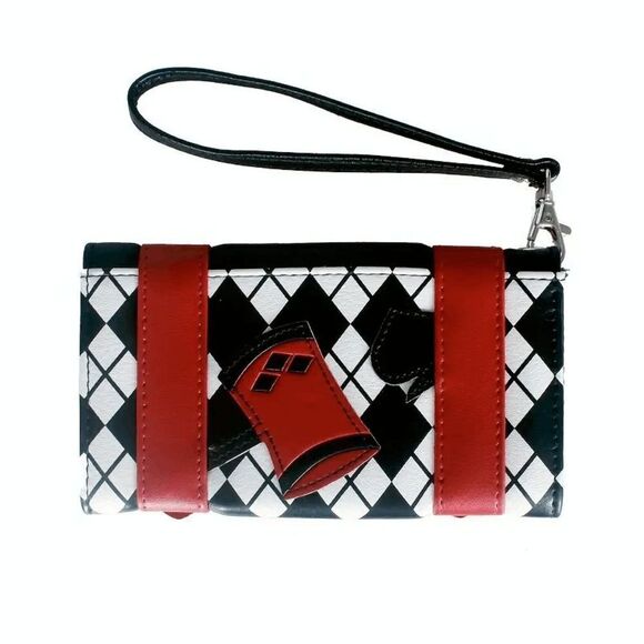 Harley Quinn Diamond Patterned Mallet Clutch Wristlet Wallet - Picture 2 of 4